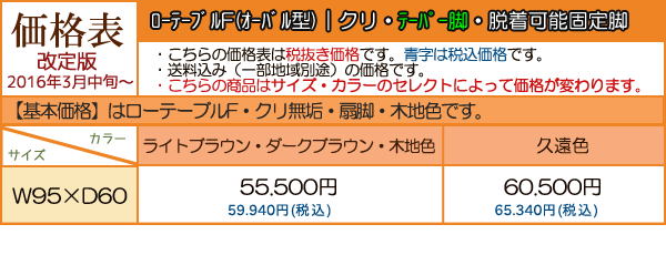 ﾃｰﾊﾟｰ脚価格表