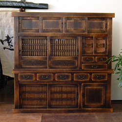 最高峰の和家具｜水屋箪笥（幅180 A）/ナラ無垢 久遠仕上げ